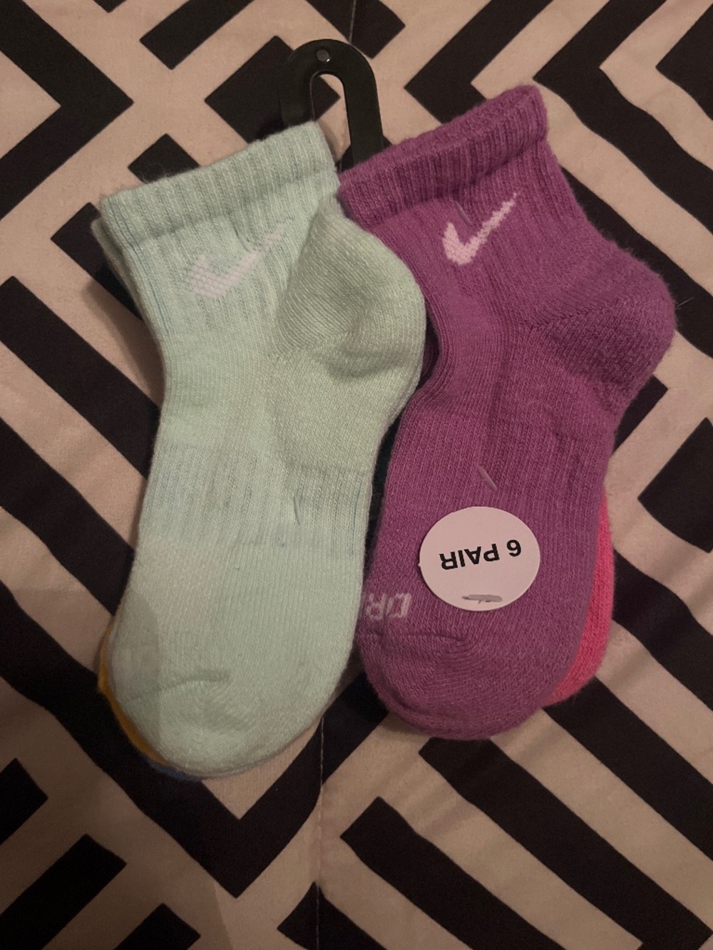 Nike Dri-FIT Cushioned Ankle Socks 6-Pack Youth XS 5-7 / 10C-3Y Multicolor